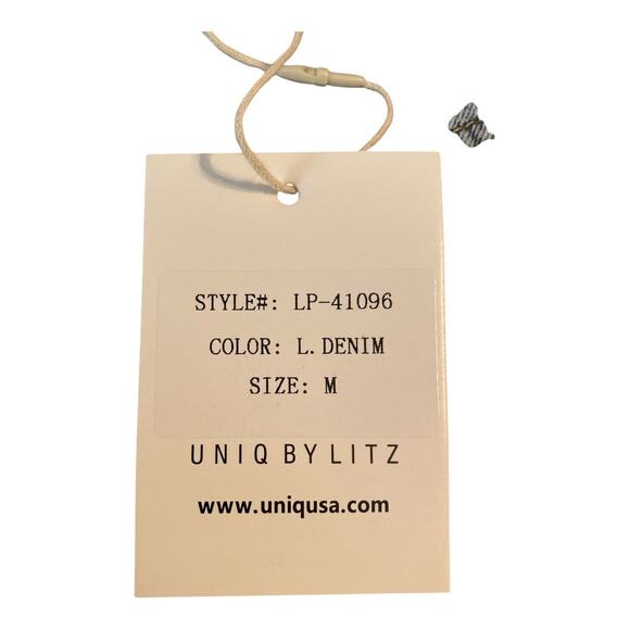 Uniq by Litz Women’s Button Fly Dark Wash Wide Leg Hi Waist Size L W30 Jeans - Picture 6 of 9